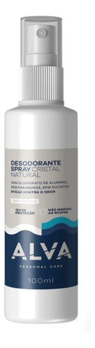 Desodorante Spray Sem Perfume 100ml Importado Alva Cristal