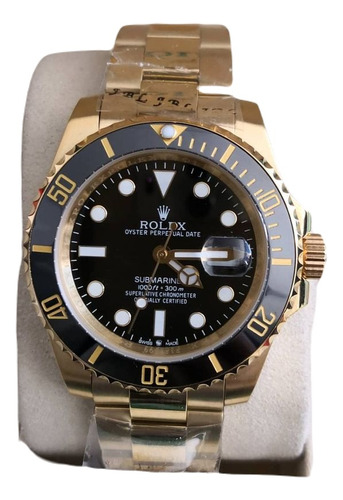 Relógio Rolex Submariner Dourado B. Eta 2840 Suíço Com Caixa