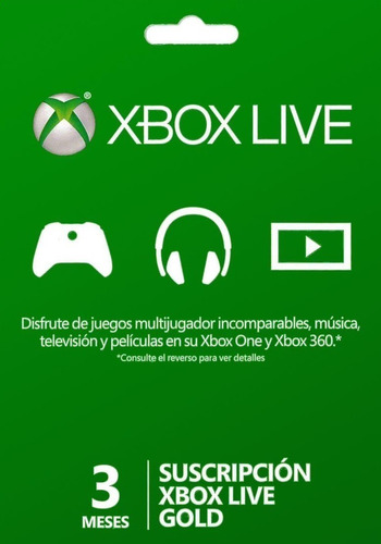 Xbox Live Gold 3 Meses. Original. Envio Inmediato