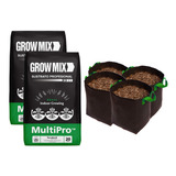 Sustrato Growmix Multipro 40lt Con Maceta Geotextil 10lt 4u