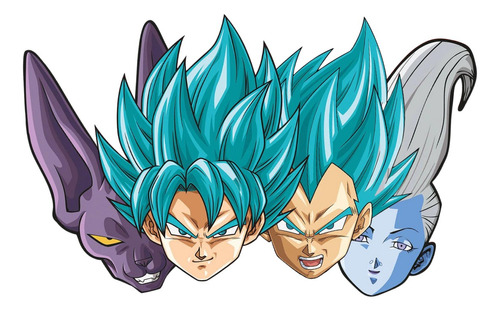 Mascaras Dragon Ball Super 6pcs Antifaz Para Cumpleaños Color Celeste