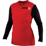 100% Women's Long Sleeve Ridecamp Jersey Red All Sizes Lrg