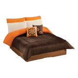 Cobertor Borrega Apolo King Size Concord  Cafe/naranja