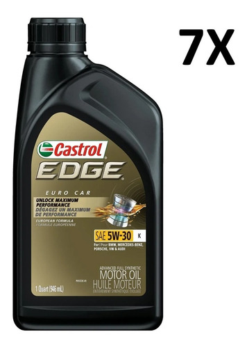 Aceite Sintetico Castrol Edge 5w30 Diesel Vw 504.00/507.00 