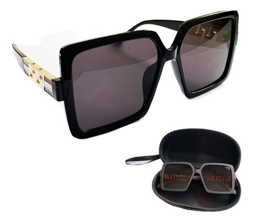 Oculos De Sol Feminino Armação Grande Luxo Uv400 Moderno