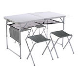 Mesa Plegable Con Bolsillo Lateral +4 Bancos Kushiro Spalu02