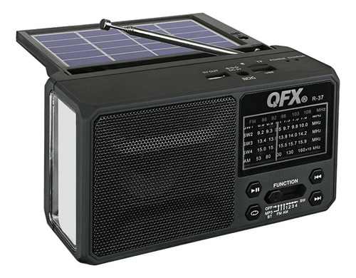 Radio Retro Panel Solar Am Fm Recargable Usb Sd Led Qfx