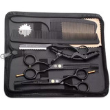 Set Tijera Profesional Peluquería Navaja Entresacadora 6''