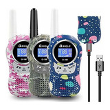 Qniglo Rechargeable Kids Walkie Talkies Pack, 22 Channel Frs