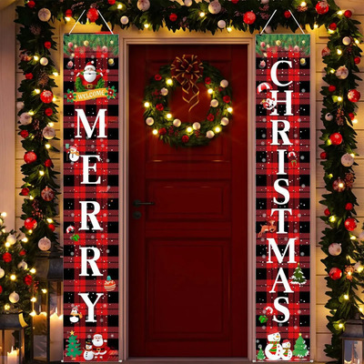 P Decoraciones Navideñas, Pancartas De Feliz Navidad, Porche