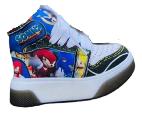 Tenis Zapatos Botas Sonic Para Niños Luces