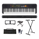 Kit Teclado Musical Yamaha Psr-f52 Teclas Preto