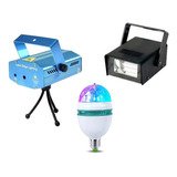 Pack 3 Proyector Laser + Estroboscopica + Ampolleta