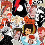 30 Calcomanías Bowie Stickers Etiqueta David Bowie Ziggy