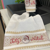 Kit 2 Toalha Natalina Para Lavabo Appel Natal Papai Noel