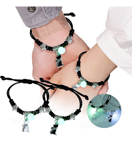 1 Par Pulsera Pareja/amistad Brillan Iman,regalo Amor Eterno