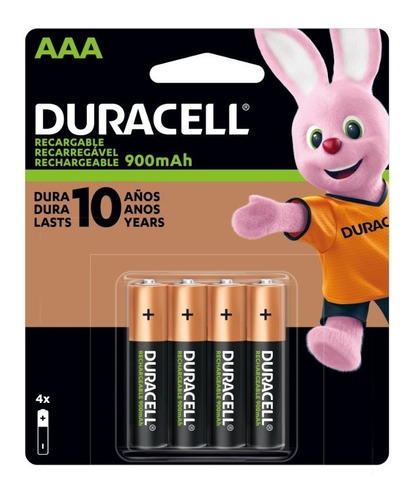 Pack 4 Pilas Recargables Duracell Aaa - Todopilas