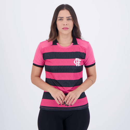 Camisa Flamengo Institute Feminina Rosa E Preta