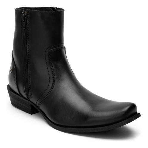 Bota Botin Hombre Tipo Vaquera Vestir De Piel Inmoda 1603-1