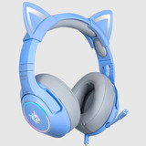 Audifonos Gamer Orejas De Gato Con Microfono Y Luz Rgb