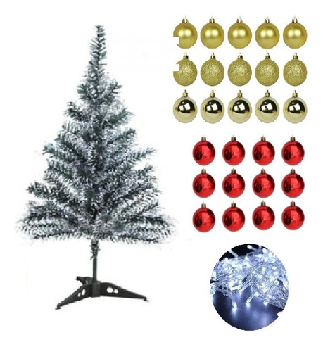 Árvore De Natal Branca 60cm Completa Decorada Pinheiro Luxo