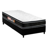 Cama Box Solteiro: Colchão Espuma Castor D33 Black E White 