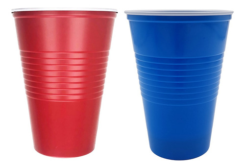 Vaso Plastico Rojo Azul 500cc Americano Beerpong X 120