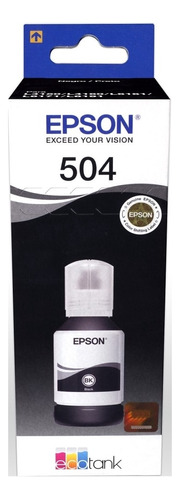 Botella De Tinta Epson Ecotank T504 Negra 127ml T504120-al
