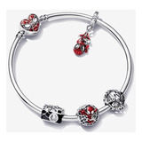 Conjunto De 4 Charms Y Pulsera De Spider Man Pandora