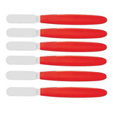 Espátula Inox Tramontina Manteiga Cremes Pastas 6 Peças Cor Vermelho