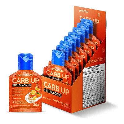 Carb Up Black Gel C\u002F Cafeína 10 Sachês Sabor Laranja - Probiótica | MercadoLivre