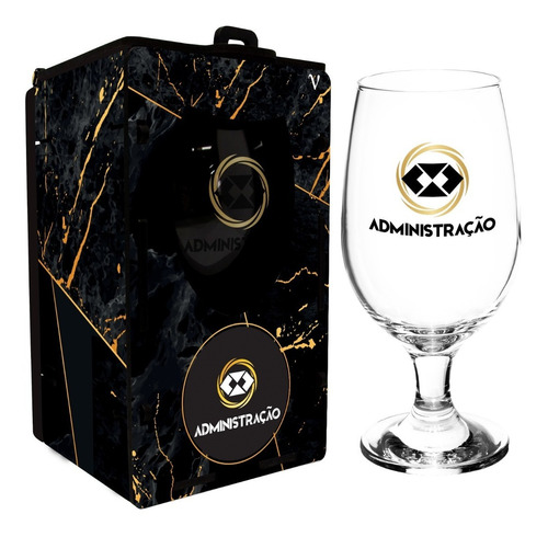 Taça Cerveja + Caixa Mdf Personalizada Cursos Veterinária