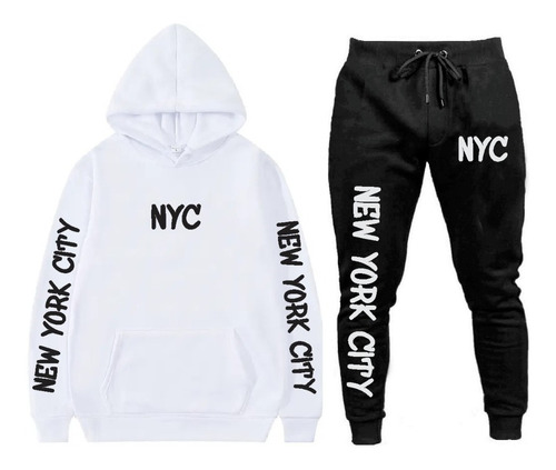 Conjunto Abrigo Moletom Blusa E Calça New York Ny Lançamento