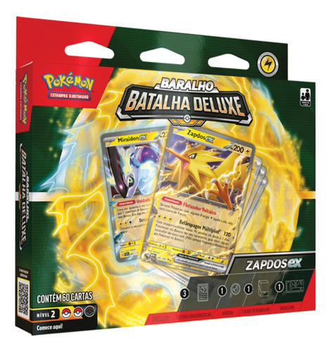 Box Baralho De Batalha Deluxe Zapdos Ex Pokémon Copag