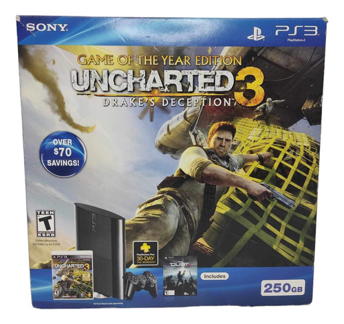 Playstation 3 Super Slim Ps3 250gb - Game Of The Year Edition Uncharted 3 Sony 