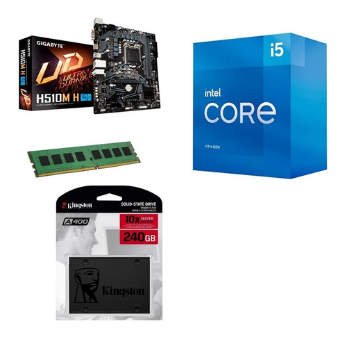 Kit Actualización Intel Core I5 11400 H510 Ram 4gb 240gb Kt