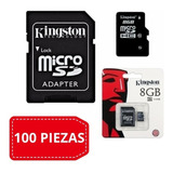 Paquete De 100 Memorias Kingston Micro Sd 8gb + Adaptador