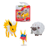 Pack 3 Figuras Pokemon - Wooloo - Carvanha - Jolteon