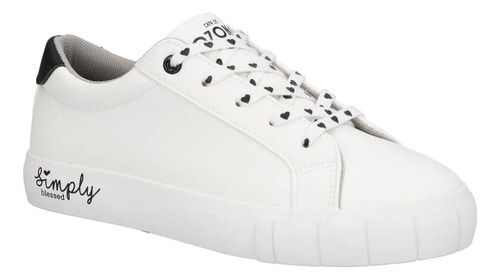 Tenis Dama Sneaker Casual Urbano Capa De Ozono 610601 Blanco