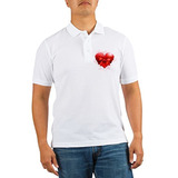 Truly Teague Golf Shirt Heart With Red Bow - Xl