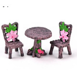 Miniatura Mesinha Redonda Com Cadeiras, Terrarios Bonsai Suc