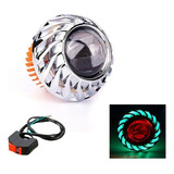 Motocicleta Led Faro Doble Halo Verde Angel Devil Eyes Mot