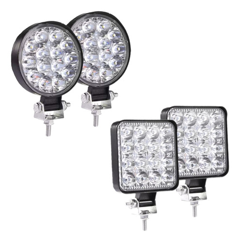 Par Faros 14 16 Leds Redondo Mini Slim 42w 4x4 Spot Niebla