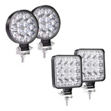 Par Faros 14 16 Leds Redondo Mini Slim 42w 4x4 Spot Niebla