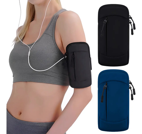 2pz Brazalete Deportivo Impermeable Celular Bolsa De Brazo Ajustable Para Correr Gym Ciclismo Universal