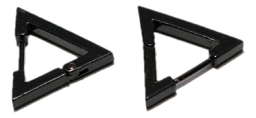 (par) Arete Candonga Triangulo Negro Acero Inoxidable 17mm