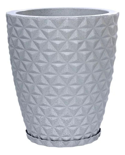 Vaso Polietileno Para Plantas Jardim Coluna Diamante C/prato