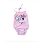 Maiô De Bebê Unicórnio Infantil Menina Roupa Banho Np134