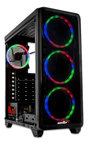 Gabinete Gamer Sentey Z20 Mid Tower Rgb Negro Megasoft