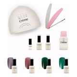  Kit Gelish Esmaltes Para Uñas Lampara Led Uv Creme 48w 